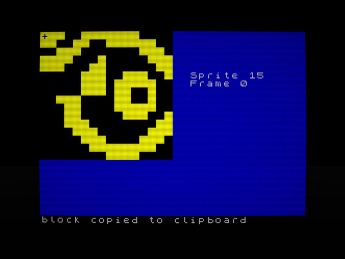 bloque recién copiado ya en su lugar de destino, un frame de uno de nuestros sprites