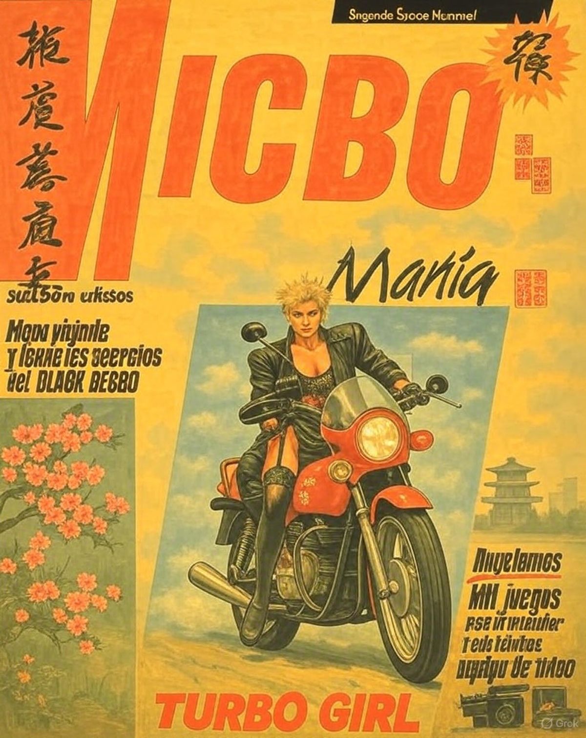 reinterpretacion artistica de la portada de turbogirl de la segunda epoica, clareada por el tiempo