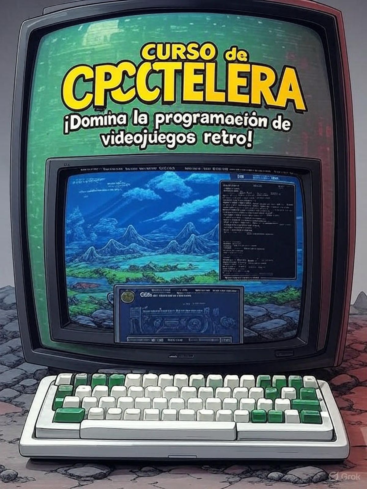 Portada simulada de un viejo curso de los 80