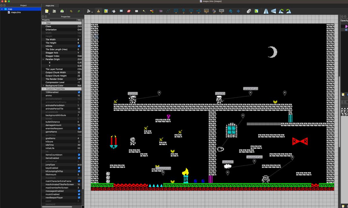 Tiled con el mapa de la plantilla cargado