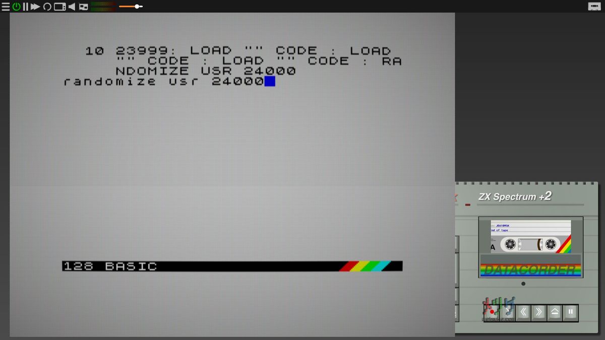 128 BASIC con el RANDOMIZE USR 24000