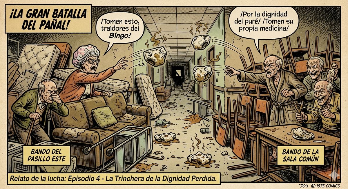 La tira cómica - Guerra de Pañales en el Geriatrico